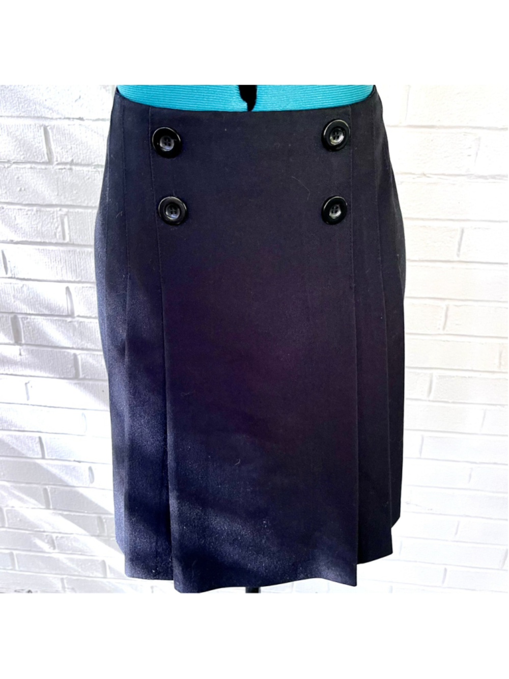Vintage 90s Maggie Lawrence black pleated mini skirt - Picture 4 of 5